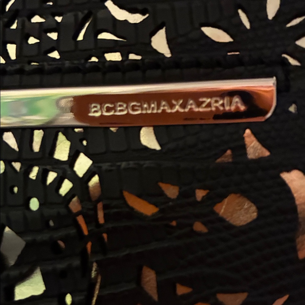 BCBGMaxAzria Black Clutch with Gold Accent - Picture 2 of 6